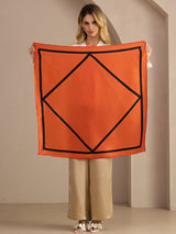[Orangenes Quadrat] SilkSilky-DE Schals 005
