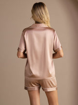 [Toskana] SilkSilky-DE Short Sleeve Notch-Kragen Damen Pyjamas 002