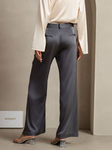 [Dunkelgrau] SilkSilky-DE 19Momme Seide Womens Pants 002,