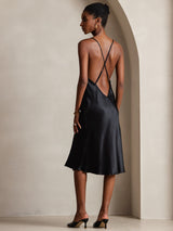 [Schwarz] SilkSilky-DE Sleeveless Kleider 001