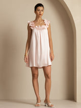 [Rosa] SilkSilky-DE Sleeveless Square Neck Nachthemden 008