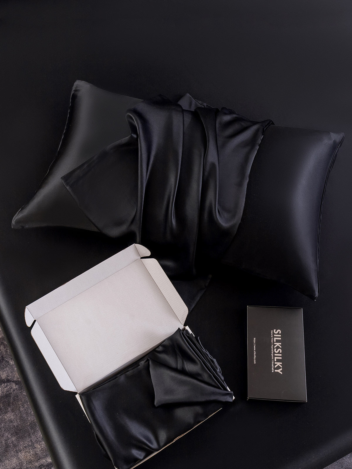 [Schwarz] SilkSilky-DE 22Momme Reine Seide Pillowcase 004