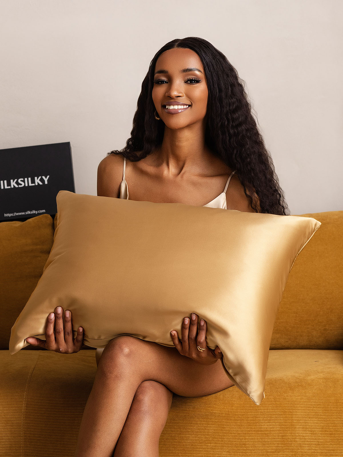 [Dunkel Camel] SilkSilky-DE 22Momme Reine Seide Pillowcase 002