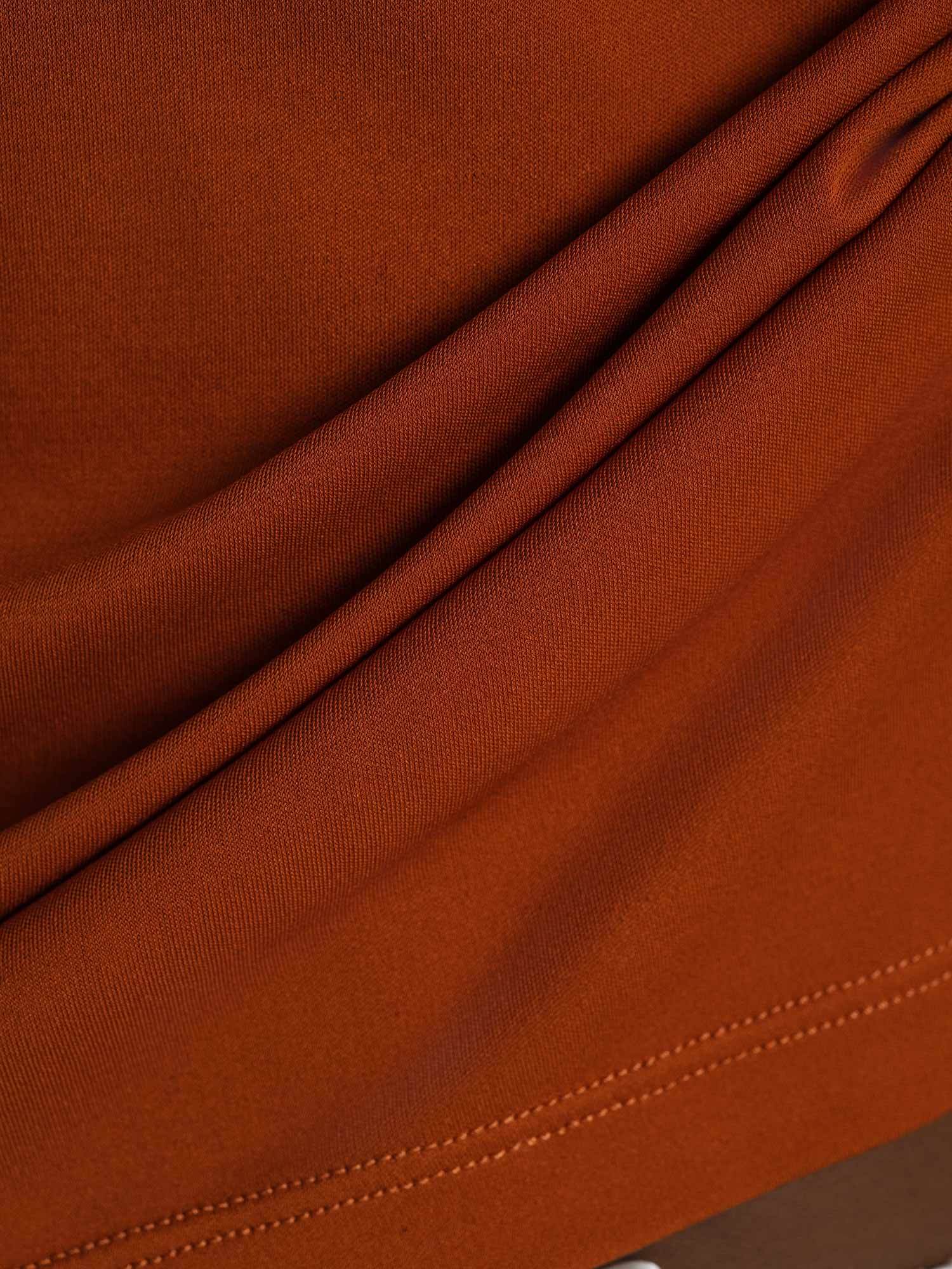[Orange] SilkSilky-DE Reine Seide V Ausschnitt T-Shirt 005