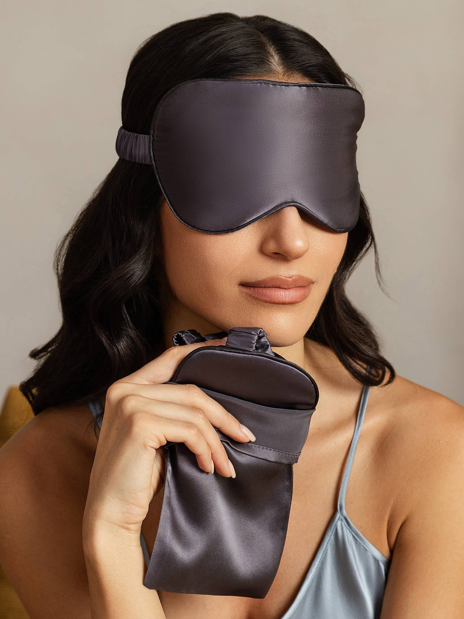 [Dunkelgrau] SilkSilky-DE Reine Seide Eye Mask 004