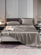 [Grau] SilkSilky-DE 22Momme Reine Seide Bedding Set 001,