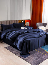 [Dunkelblau] SilkSilky-DE 22Momme Bettwäsche Sets 003