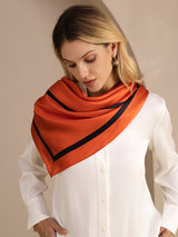 [Orangenes Quadrat] SilkSilky-DE Schals 002