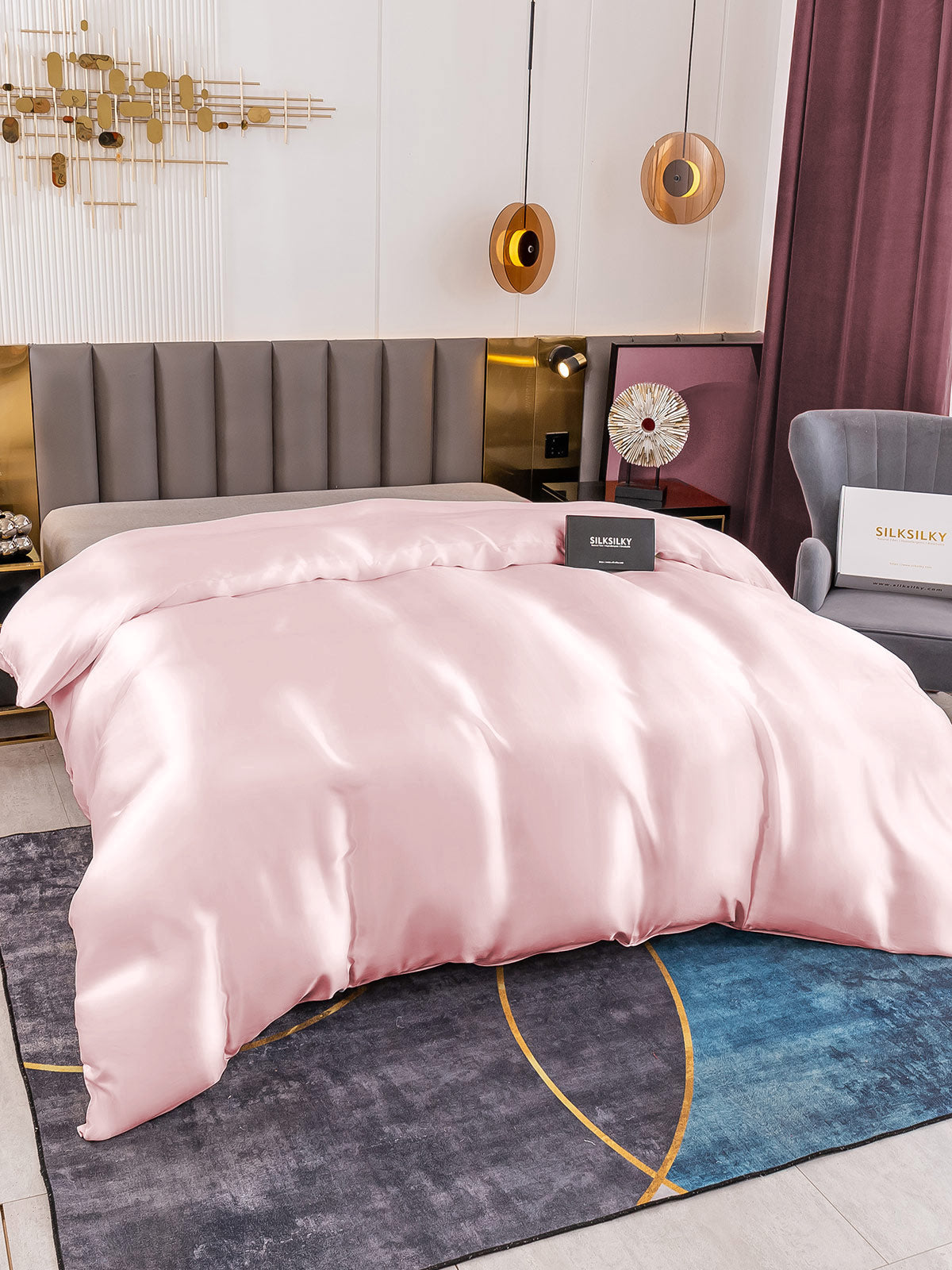 [Rosa] SilkSilky-DE 19Momme Reine Seide Duvet Cover 002