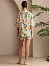[Sand Krokodil] SilkSilky-DE Short Sleeve Notch Collar Damen Pyjamas 002
