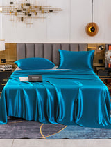 [König Blau] SilkSilky-DE 19Momme Bettwäsche Sets 002