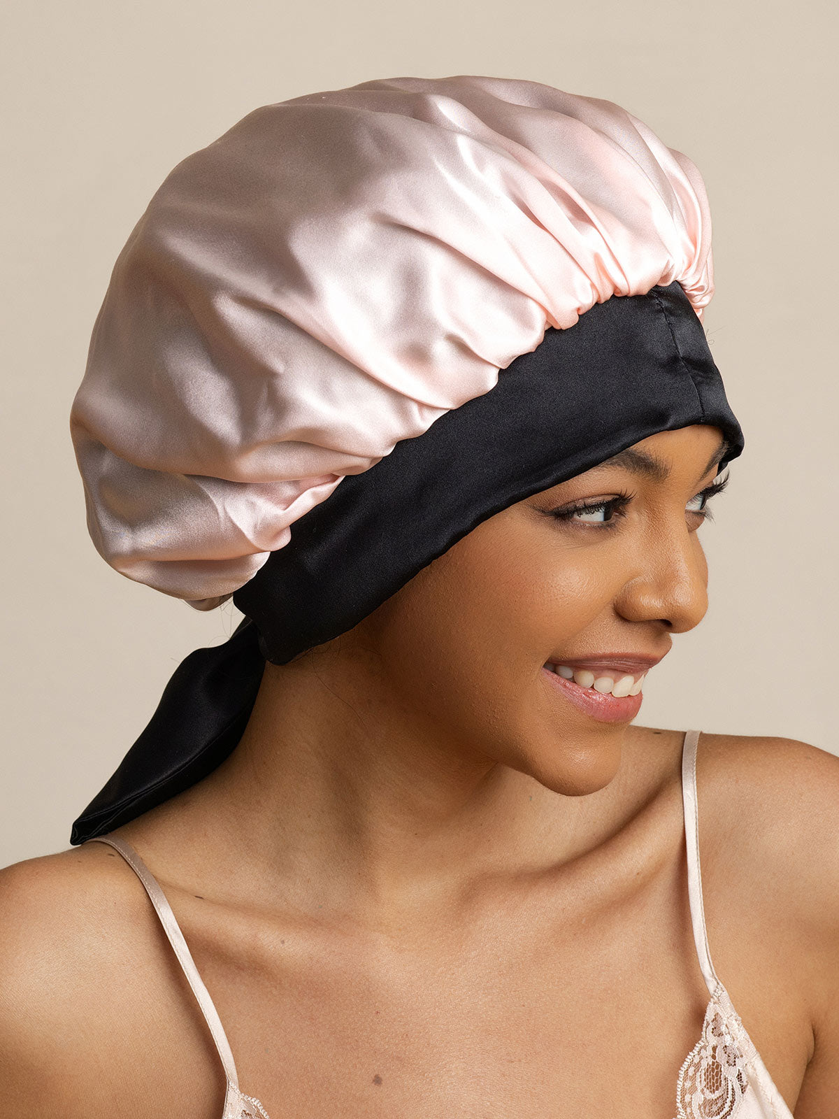 SilkSilky-DE Reine Seide Sleep Cap Rosa 003