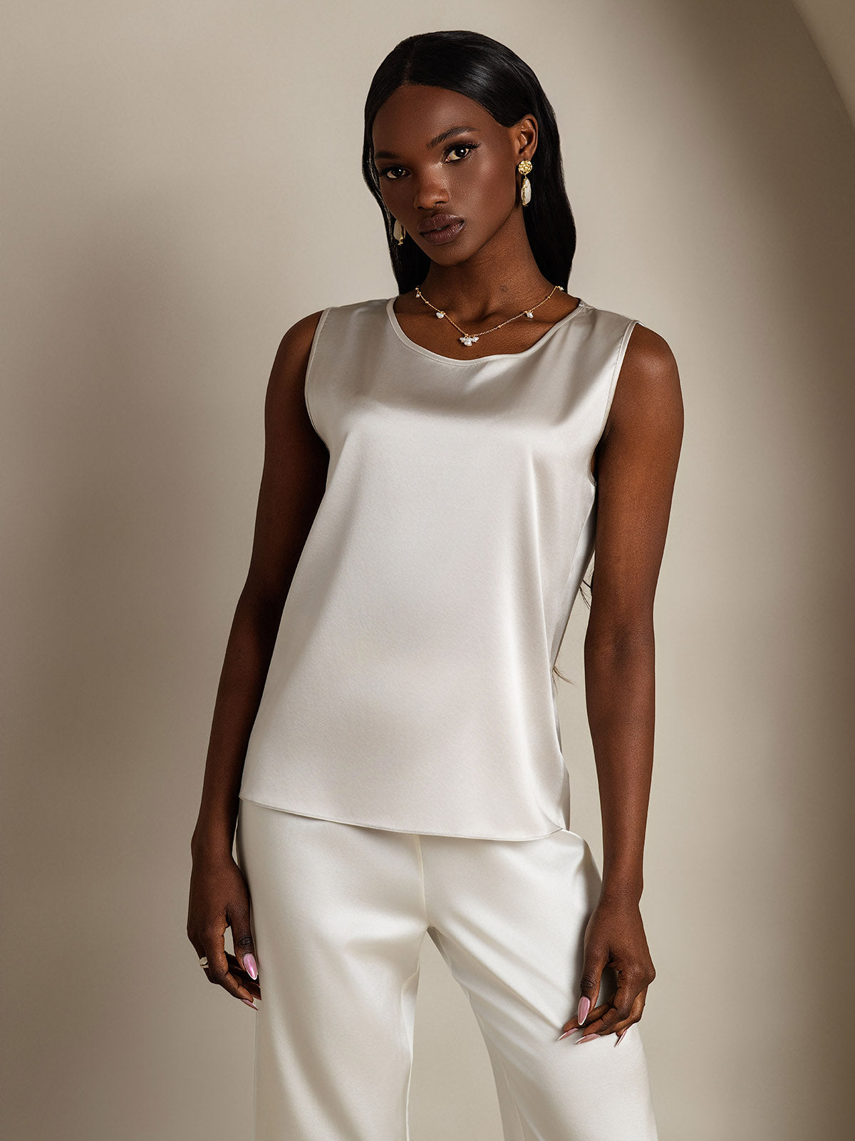 [Hellgrau] SilkSilky-DE 19Momme Seide Camisoles 003