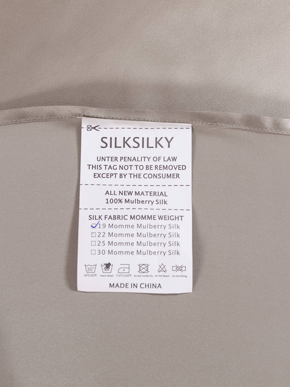 [Grau] SilkSilky-DE 19Momme Reine Seide Sheet 005