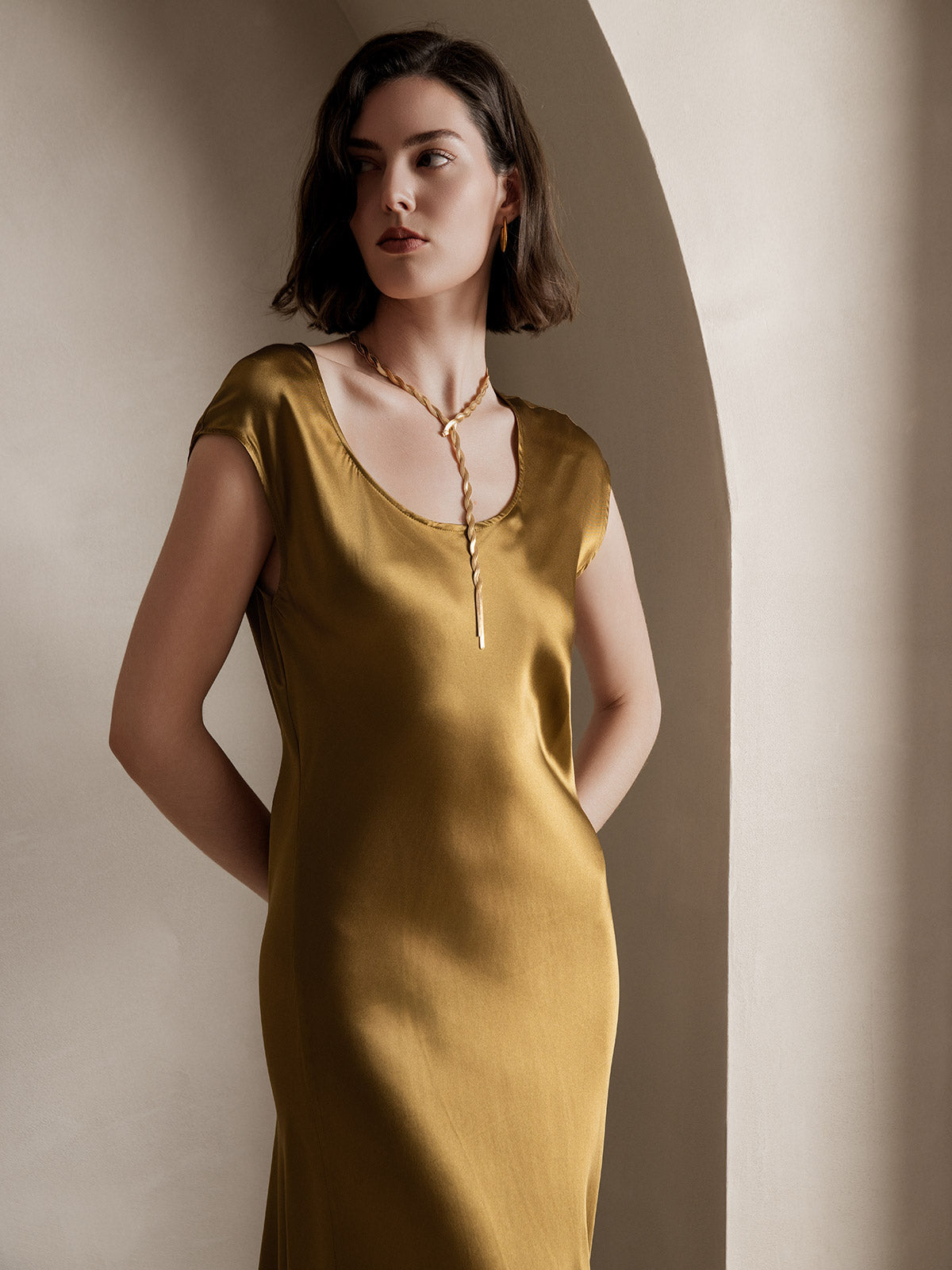 [Braun] SilkSilky-DE 19Momme Seide Dress 003