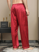 [Rot] SilkSilky-DE Reine Seide Mens Sleep Bottoms 002,