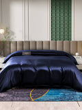 SilkSilky DE 25Momme Reine Seide Duvet Cover Dunkelblau 001