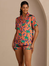 [Ton Elefant] SilkSilky-DE Short Sleeve Lapel Collar Damen Pyjamas 004