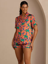 [Ton Elefant] SilkSilky-DE Short Sleeve Lapel Collar Damen Pyjamas 004