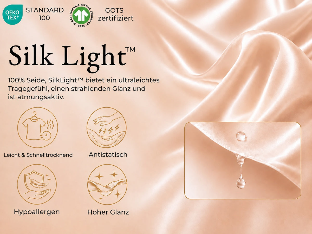 Clearance - 100% Maulbeerseide Midikleid mit Spaghettiträgern sowie V-Ausschnitt und Spitzen-V-Rücken - Detail 2