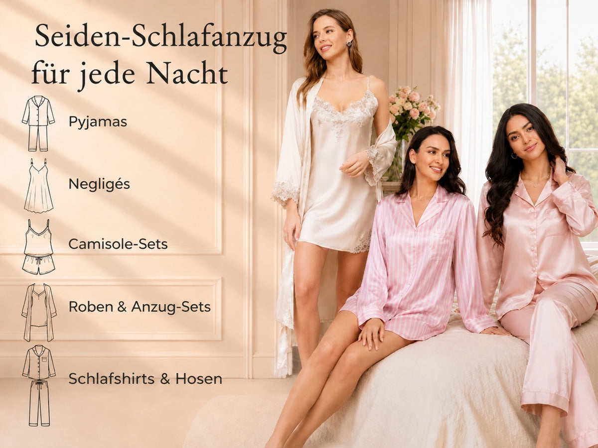 19 Momme Reine Seide Damen-Midi-Wickelmorgenmantel mit langen Ärmeln - Detail 3