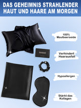 [Schwarz] SilkSilky-DE 19Momme Reine Seide Pillowcase Set 002