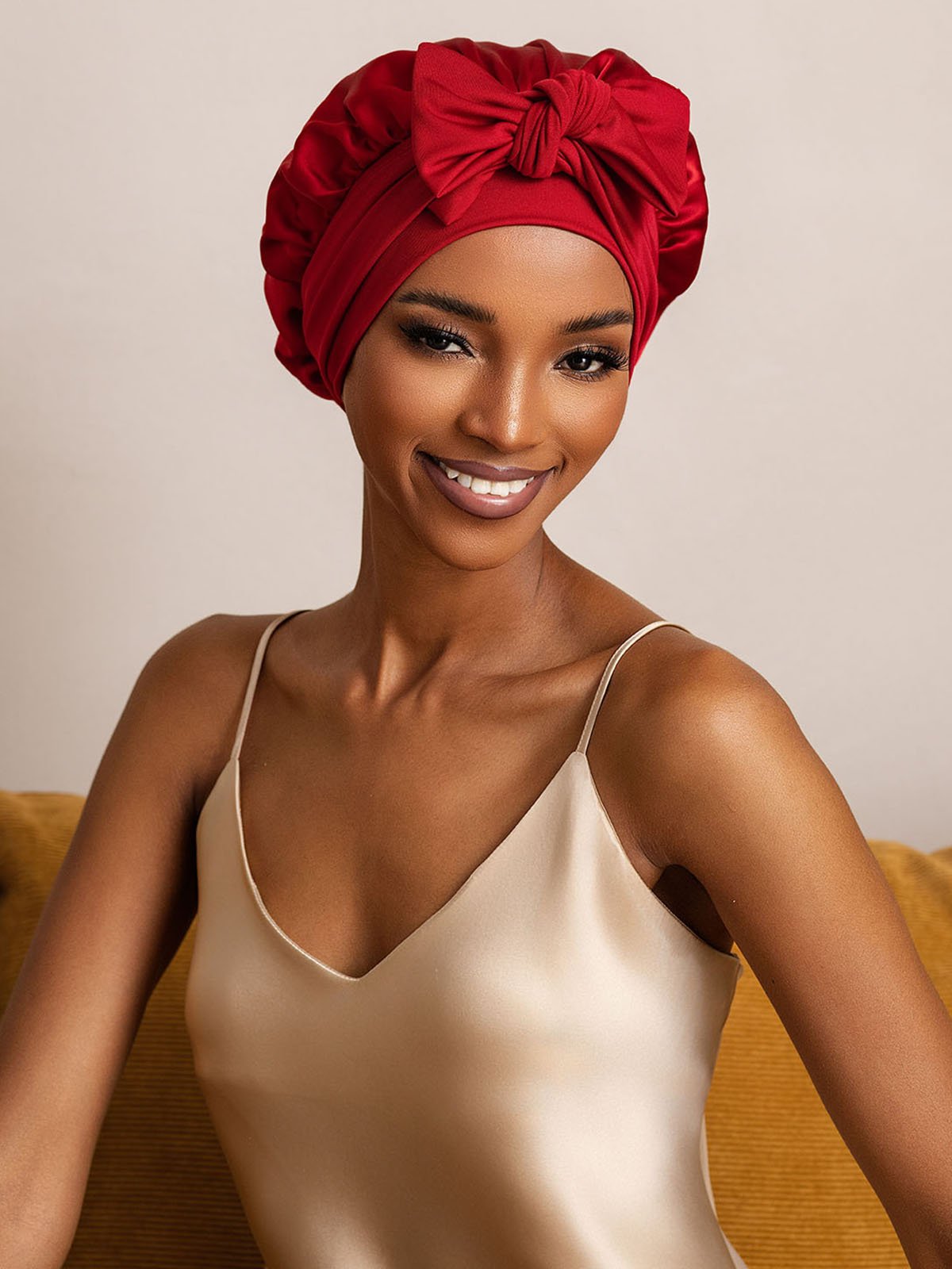 [König Blau] SilkSilky-DE Reine Seide Sleep Cap 003,