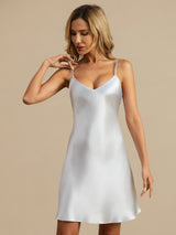 [Hellblau] SilkSilky-DE Sleeveless V Neck Nachthemden 006