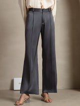 [Dunkelgrau] SilkSilky-DE 19Momme Seide Womens Pants 005,
