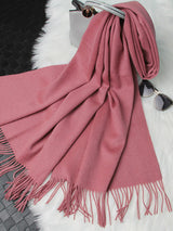 [Blasses Mauve] SilkSilky-DE Wolle Schals 005