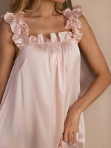 [Rosa] SilkSilky-DE Sleeveless Square Neck Nachthemden 003