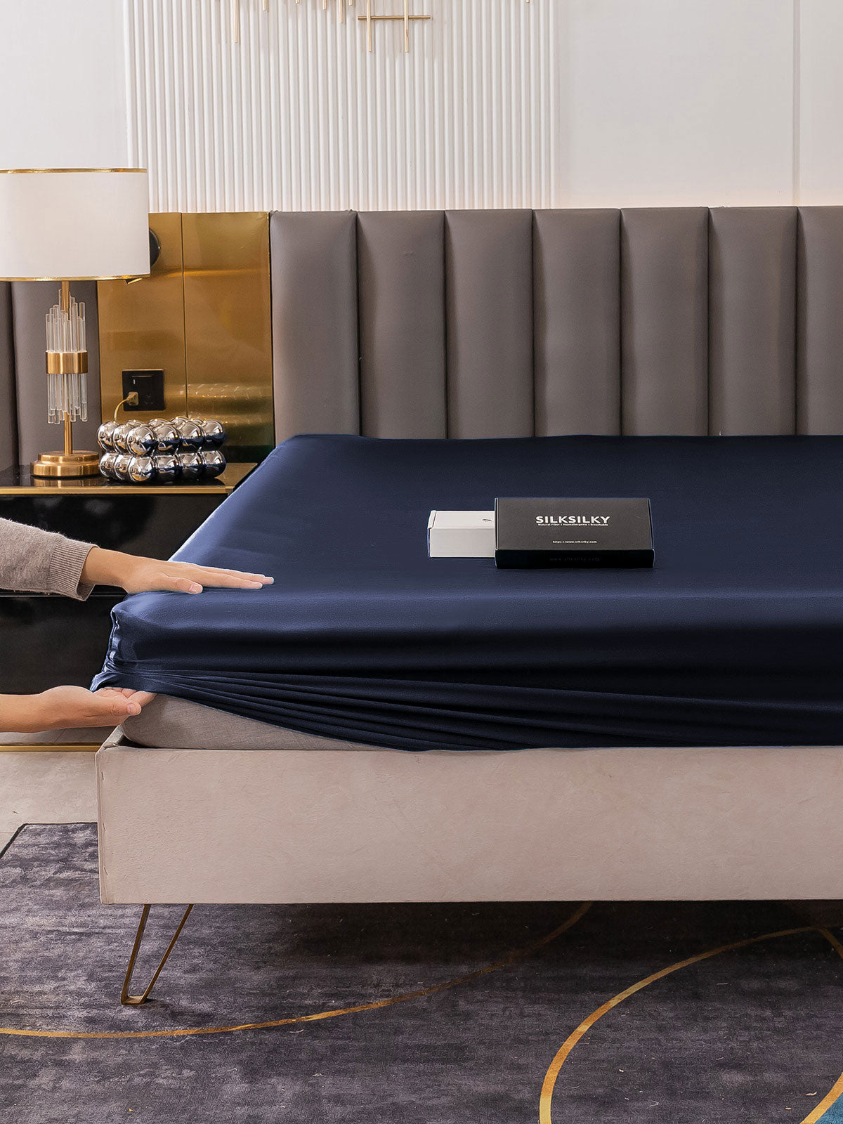 [Dunkelblau] SilkSilky-DE 19Momme Sheet 005