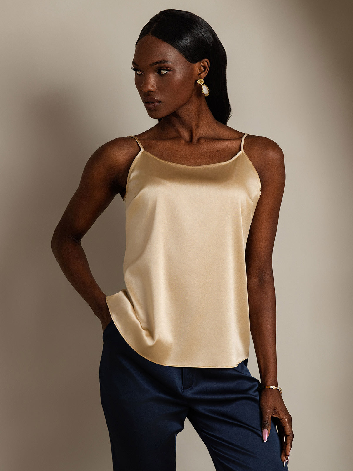 [Champagner] SilkSilky-DE 19Momme Seide Camisoles 001