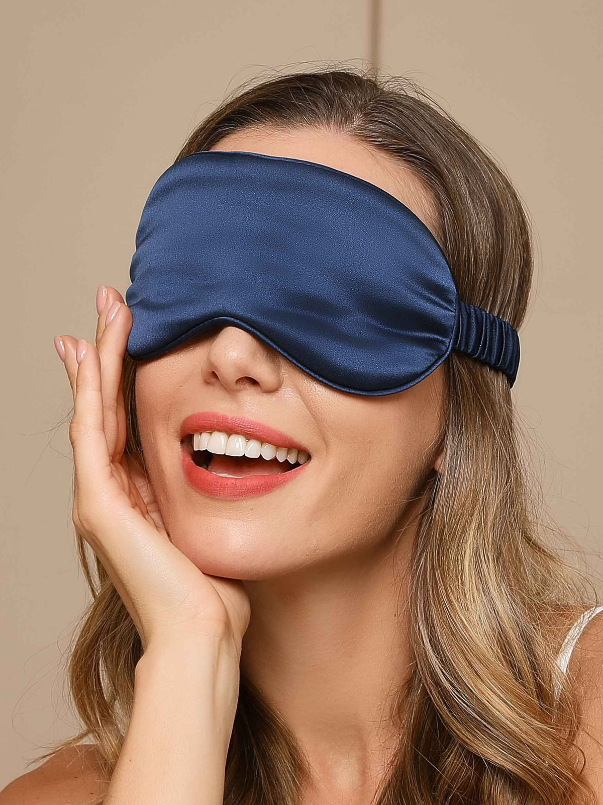 SilkSilky-DE 19Momme Reine Seide Eye Mask Dunkelblau 002