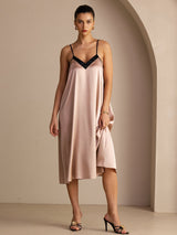[Toskana] SilkSilky-DE Spaghetti Strap V Neck Kleider 004