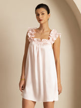 [Rosa] SilkSilky-DE Sleeveless Square Neck Nachthemden 006