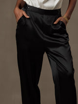 [Schwarz] SilkSilky-DE 19Momme Seide Womens Pants 003