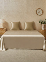 [Beige+Khaki] SilkSilky-DE Bettwäsche Sets 001