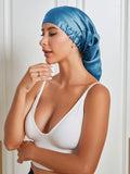 SilkSilky-DE Reine Seide Sleep Cap KönigBlau 004