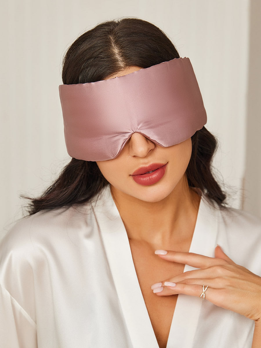 [Blasses Mauve] SilkSilky-DE 19Momme Reine Seide Eye Mask 001