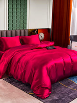 [Rotwein] SilkSilky-DE 25Momme Reine Seide Bedding Set 003
