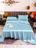 SilkSilky DE 19Momme Reine Seide Bedding Set Hellblau 002