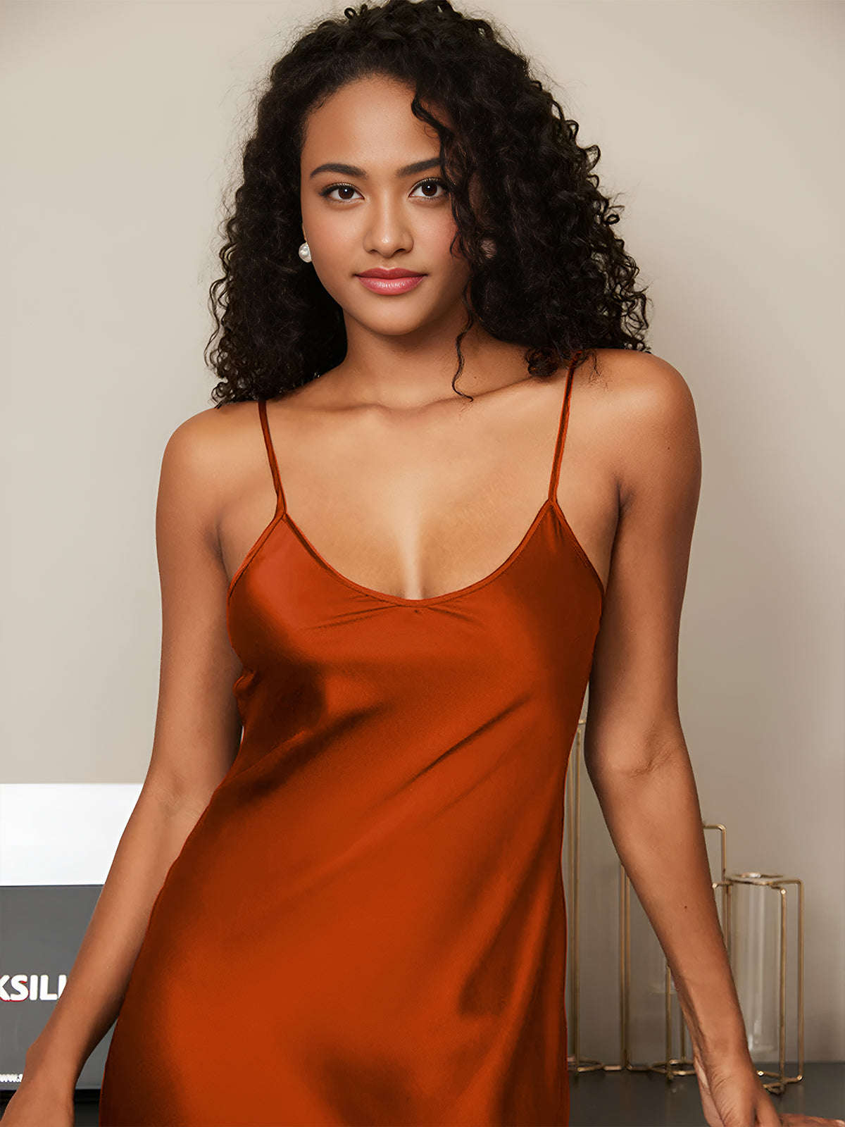 [Karamell] SilkSilky-DE Reine Seide Nightgown 005
