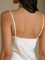 [Weiß] SilkSilky-DE Sleeveless V Neck Camisole-Set 005