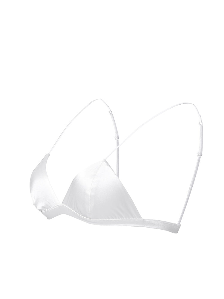 [Weiß] SilkSilky-DE Seidenstrick Bra 005
