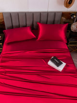 [Rotwein] SilkSilky-DE 19Momme Bettwäsche Sets 007