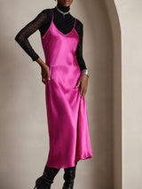 [Rosarot] SilkSilky-DE Sleeveless V Neck Kleider 006