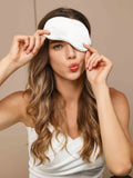 SilkSilky-DE 19Momme Reine Seide Eye Mask Weiß 003