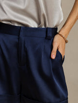 [Dunkelblau] SilkSilky-DE Damen Shorts 004
