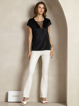 [Schwarz] SilkSilky-DE 19Momme T-Shirt 004